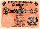 Kleingeld 1914-1922 50 Pf. Löbau , Notgeld 50 Pfennig Schein in unc-kfr. Ti.4175.15.06-11 , Sachsen o.D. Ve -