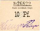 Kleingeld 1914-1922 10 Pf. Liebstadt , Notgeld 10 Pfennig Schein in unc-kfr. Ti.4075.05.25 , Ostpreussen o. -