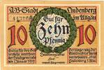 Kleingeld 1914-1922 10 Pf. Lindenberg , Notgeld 10 Pfennig Schein unc-kfr. Ti.4115.05.15 , Bayern 1918 Verk -