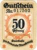 Kleingeld 1914-1922 50 Pf. Blankenese , Notgeld 50 Pfennig Schein unc-kfr. Ti.0720.05.01 , Schleswig 1919 -