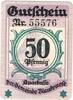 Kleingeld 1914-1922 50 Pf. Blankenese , Notgeld 50 Pfennig Schein unc-kfr. Ti.0720.05.10 , Schleswig Holste -
