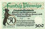 Kleingeld 1914-1922 50 Pf. Berlin , Notgeld 50 Pfennig -o.Bst.- unc-kfr. Ti.0460.245.01 , Brandenburg 1918 -