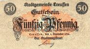 Kleingeld 1914-1922 50 Pf. Creussen , Notgeld 50 Pfennig Schein unc-kfr. Ti.1225.05.27 , Bayern 1916 Verkeh -