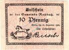 Kleingeld 1914-1922 10 Pf. Rossbach , Notgeld 10 Pfennig Schein unc-kfr. Ti.6200.05.02 Sachsen o.D. Verkehr -
