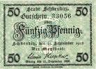 Kleingeld 1914-1922 50 Pf. Schkeuditz , Notgeld 50 Pfennig Schein unc-kfr. Ti.6525.05.07 , Sachsen 1918 Ver -