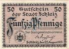 Kleingeld 1914-1922 50 Pf. Schleiz , Notgeld 50 Pfennig -Kirche- unc-kfr. Ti.6550.05.17 , Thüringen 1919 Ve -