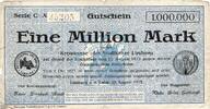 Inflation 1923 DE 1 Mio. Mk. Limburg , Banknote 1 Million Mark Schein gbr. Keller 3278.e , Hessen 1923 -