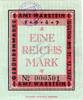 Notgeld 1945 - 1948 DE 1 Rm. -mit Stempel- Warstein Amt , Notgeld 1 Reichsmark --Stpl-- unc-kfr. Topp 875.4.b , NRW 1947 -