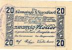 Notgeld AT 20 He. -Gem.Stpl- Diersbach , Notgeld 20 Heller -Gem.Stpl- in kfr. K-K 122.d , Notgeld 1920 OOE -