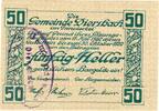 Notgeld AT 50 He. -Gem.Stpl- Diersbach , Notgeld 50 Heller -Gem.Stpl- in kfr. K-K 122.d , Notgeld 1920 OOE -