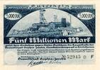 Inflation 1923 DE 5 Mio. Mk. Hückelhoven , Banknote 5 Millionen Mark Schein unc-kfr. Keller 2456.b Rheinland -