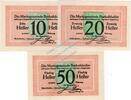 Notgeld AT 3 Scheine kpl. Bischhofshofen , Notgeld Set mit 3 Scheinen unc-kfr. K-K 88.b , Salzburg 1920 -