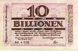 Inflation 1923 DE 10 Bio. Mk. Duisburg , Banknote 10 Billionen Mark Schein unc-kfr. Keller 1179.q , Rheinland -