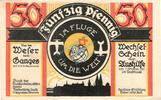 Serienscheine DE 50 Pf. Bremen , Notgeld 50 Pfennig Schein in kfr. M-G 164.1 , Bremen 1921 Seriennotgeld -