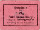 Notgeld 1945 - 1948 DE 5 Pf. Osberghausen , Notgeld 5 Pfennig Schein unc-kfr. Schöne 3391.b , Westfalen o.D. -