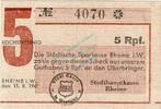 Notgeld 1945 - 1948 DE 5 Pf. Rheine , Notgeld 5 Pfennig Schein L-gbr. Schöne 0511 , Westfalen 1947 Notgeld -