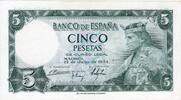 Spanien - Spain 5 Pesetas Banknote Spanien , 5 Pesetas Schein 1954 -King Alfonso X- unc-kfr WPM.146 -