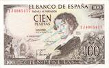 100 Pesetas 1965 Spanien - Spain Banknote Spanien , 100 Pesetas Schein 1965 -G. Adolfo Becquer- unc-kfr WPM.150 1 bis 1-