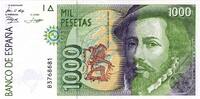 1.000 Pesetas 1992 Spanien - Spain Banknote Spanien , 1.000 Pesetas Schein -B- 1992 -Hernán Cortés- unc-kfr WPM.163 1 bis 1-