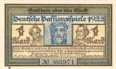 Serienscheine DE 1 Mk. -E- Freiburg , Notgeld 1 Mark --Passionsspiele E-- unc-kfr. M-G 381.1 Baden 1922 -