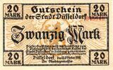 Großnotgeld 1918 DE 20 Mk. Düsseldorf , Banknote 20 Mark Schein unc-kfr. Geiger 114.33.b-c , Rheinland 1918 -