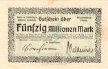 Inflation 1923 DE 50 Mio. Mk. Rheinbach , Banknote 50 Millionen Mark Schein L-gbr. Keller 4551.b , Rheinland -