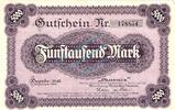 Inflation 1922/23 DE 5.000 Mk. Hörde , Banknote 5.000 Mark Schein unc-kfr. Topp 484.3 , Westfalen 1922 Inflatio -