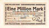 Inflation 1923 DE 1 Mio. Mk. Angermund , Banknote 1 Million Mark unc-kfr. Keller 103.b , Rheinland 1923 Infla -