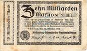 Inflation 1923 DE 10 Mia. Mk. Schwerin , Banknote 10 Milliarden Mark Schein gbr. Keller 3491.f , Mecklenburg -
