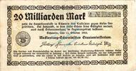 Inflation 1923 DE 20 Mia. Mk. Schwerin , Banknote 20 Milliarden Mark Schein gbr. Keller 3491.g , Mecklenburg -