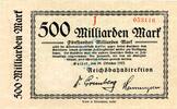 Inflation 1923 DE 500 Mia. Mk. Cassel , Banknote 500 Milliarden Mark Schein gbr. Keller 731.k , Hessen 1923 Inf -