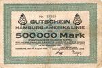 Inflation 1923 DE 500.000 Mk. Hamburg , Banknote 500.000 Mark Schein gbr. Keller 2118.b , Hamburg 1923 Infl. -