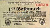 Wertbeständig 1923/24 DE 1,05 Gold Mk. Altona , Banknote 1,05 Goldmark Schein gbr. Müller 55.4.c , Hamburg 1923 Wertbes -