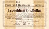 Wertbeständig 1923/24 DE 1,05 Gold Mk. Hamburg , Banknote 1,05 Goldmark -o.KN- unc-kfr. Müller 2310.5.a , Hamburg 1923 -