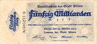Inflation 1923 DE 50 Mia. Mk. Altona , Banknote 50 Milliarden Mark Schein gbr. Keller 79.h , Schleswig 1923 -