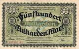 Inflation 1923 DE 500 Mia. Mk. Hamburg , Banknote 500 Milliarden Mark Schein gbr-. Keller 2109.y , Hamburg 1923 -