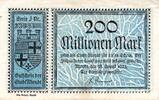 Inflation 1923 DE 200 Mio. Mk. Rheydt , Banknote 200 Millionen Mark Schein gbr. Keller 4561.h-i Rheinland 1923 -