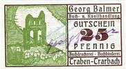 Serienscheine DE 25 Pf. -mit US- Traben-Trarbach , Notgeld 25 Pfennig --mit US-- unc-kfr. M-G 1333.1 , Rheinland -