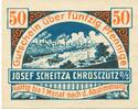 Serienscheine DE 50 Pf. Chrosczütz , Notgeld 50 Pfennig Schein unc-kfr. M-G 230.1.a , Oberschlesien o.D. -