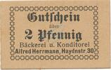 Kleingeld 1914-1922 DE 2 Pf. Dresden , Notgeld 2 Pfennig Schein unc-kfr. Ti.1480.20.02 , Sachsen o.D. Verkehr -