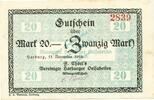 Großnotgeld 1918 DE 20 Mk. Harburg , Banknote 20 Mark Schein unc-kfr.E Geiger 221.05 , Niedersachsen 1918 -