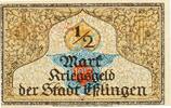 Kleingeld 1914-1922 50 Pf. Esslingen , Notgeld 50 Pfennig Schein unc-kfr. Ti.1805.05.01 , Württemberg 1917 -