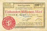 Inflation 1923 DE 100 Mio. Mk. Oggersheim , Banknote 100 Millionen Mark Schein gbr. Keller 4142.e , Pfalz 1923 -