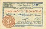 Inflation 1923 DE 200 Mio. Mk. Oggersheim , Banknote 200 Millionen Mark Schein gbr. Keller 4142.e , Pfalz 1923 -