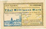 Inflation 1923 DE 50 Mio. Mk. Oggersheim , Banknote 5 Millionen Mark Schein gbr. Keller 4142.e , Pfalz 1923 -