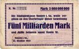 Inflation 1923 DE 5 Mia. Mk. 1923 Nossen , Banknote 5 Milliarden Mark Sc... 49,90 EUR  + 200,00 EUR frais d'envoi