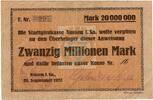 Inflation 1923 DE 20 Mio. Mk. 1923 Nossen , Banknote 20 Millionen Mark S... 19,90 EUR  + 200,00 EUR frais d'envoi