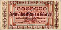 Inflation 1923 DE 10 Mio. Mk. 1923 N&uuml;rnberg , Banknote 10 Millionen Mark... 7,90 EUR  + 200,00 EUR frais d'envoi