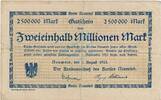 Inflation 1923 DE 2,5 Mio. Mk. 1923 Neuwied , Banknote 2,5 Millionen Mar... 14,90 EUR  + 200,00 EUR frais d'envoi