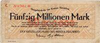 Inflation 1923 DE 50 Mio. Mk. 1923 Neuwied , Banknote 50 Millionen Mark ... 6,90 EUR  + 200,00 EUR frais d'envoi